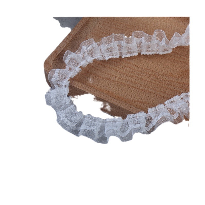 Available 2cm lace double-layer snow gauze toy clothing neckline, handcrafted photo frame, decorative accessories, discounted lace Item Picture