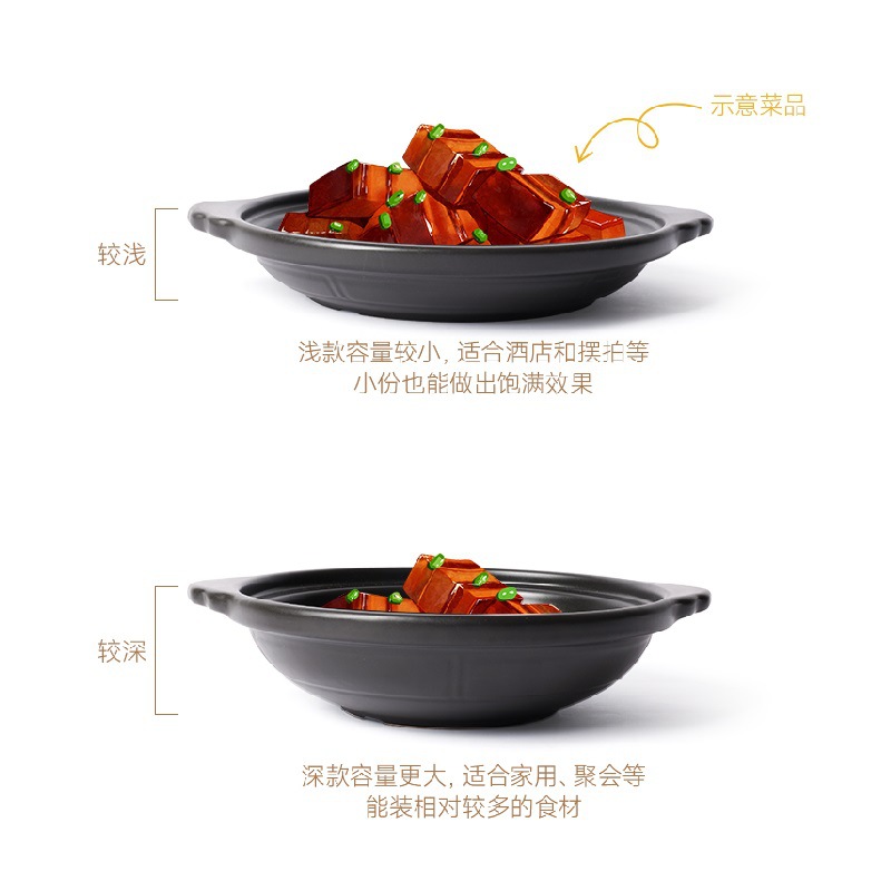 CNNB Chinese retro clay pot household high-temperature resistant shallow pot 煲仔饭 Special clay pot restaurant commercial ceramic Item Picture