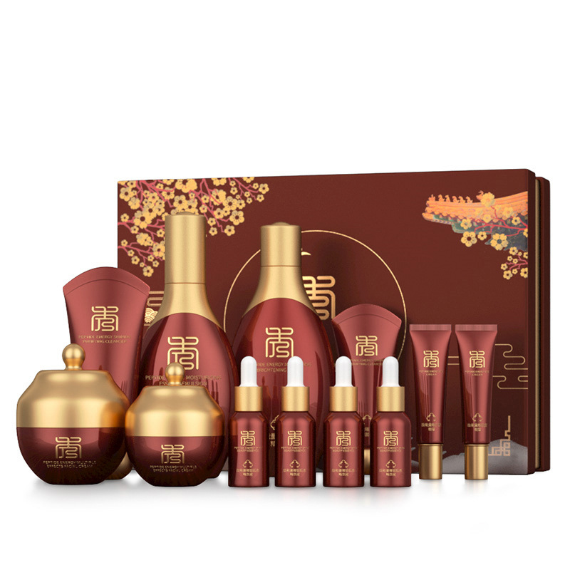Wholesale and distribution of Meijia Xiu Peptide Energy Premium 12-piece Facial Skincare Set for Hydrating, Moisturizing and Nourishing the skin Application Scenario