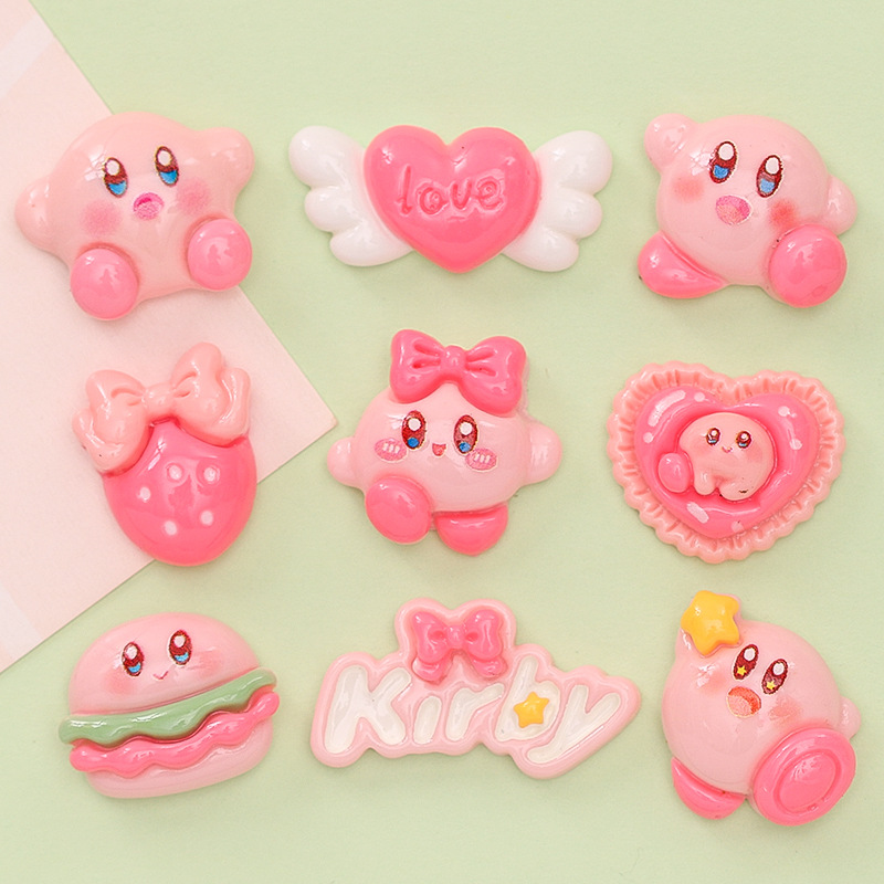 Cute Star Kirby diy cream glue charger case, phone case, hair accessory, hair clip, resin accessory material pic 2