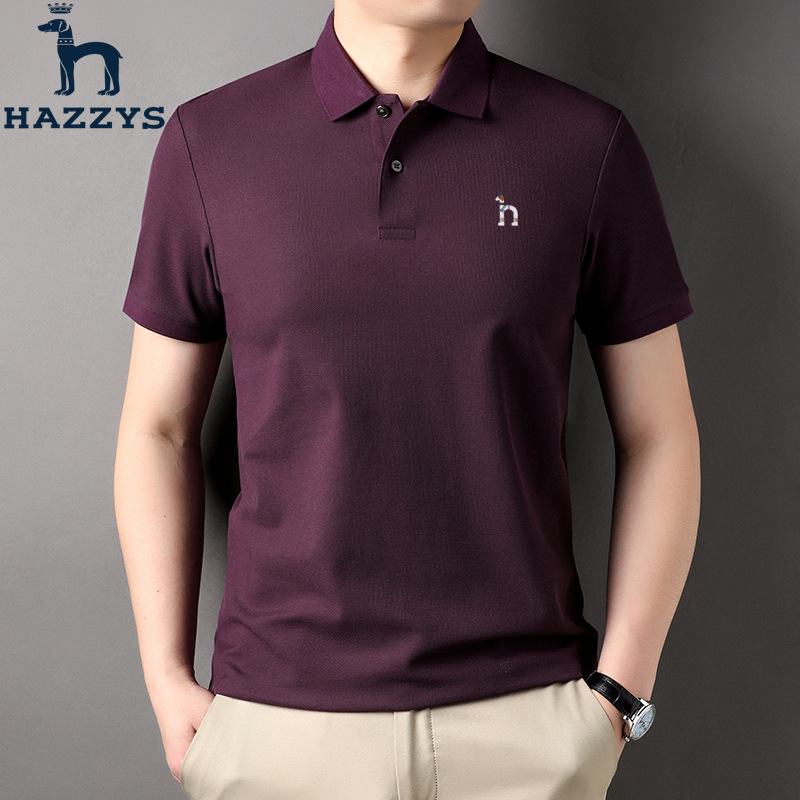 Hazzys genuine Hazzys short-sleeved T-shirt for men, pure cotton summer lapel business casual versatile half-sleeved Polo shirt Specification image