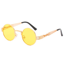 欧美复古朋克眼镜 蒸汽系列太阳镜圆框多色眼镜 弹簧脚男女墨镜