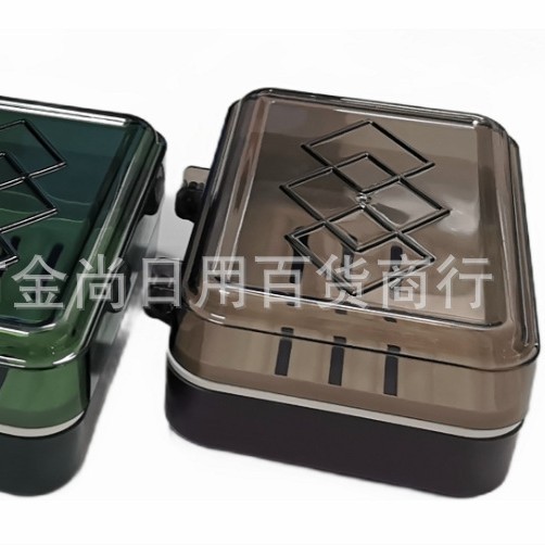 Household bathroom storage soap box, simple box, 2-yuan wholesale plastic soap box, soap box, draining and flip-top soap box Specification image