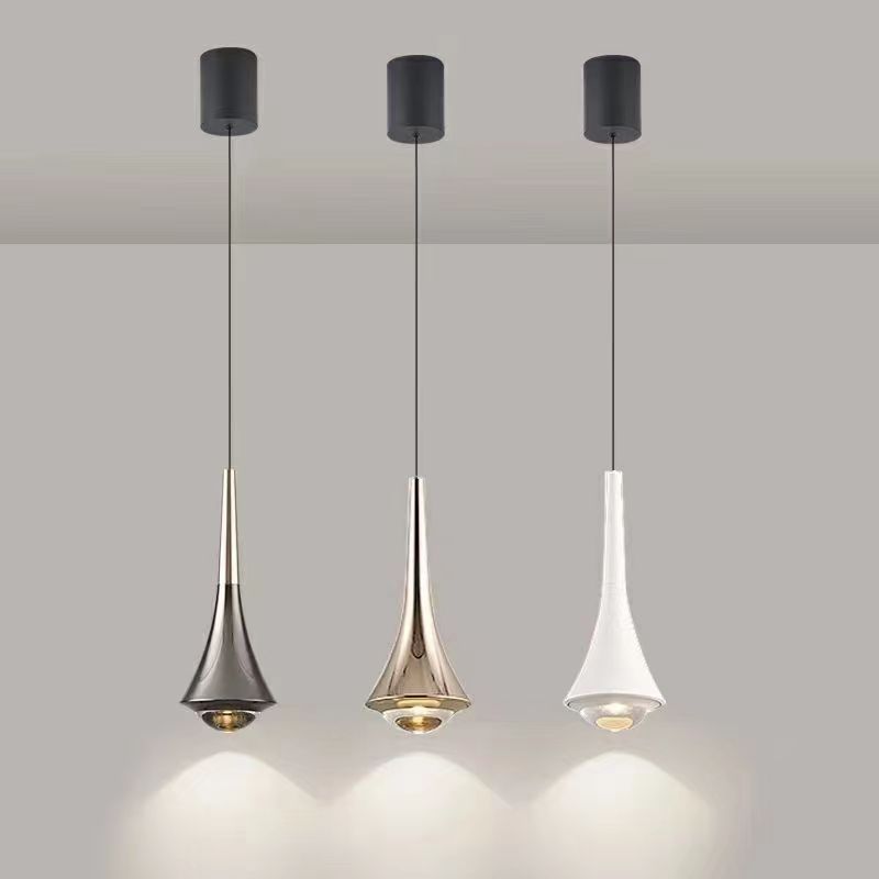 Bedside pendant lamp, Nordic modern and simple bedroom lifting minimalist small pendant lamp, master bedroom TV background wall lamp, hanging line lamp details Picture