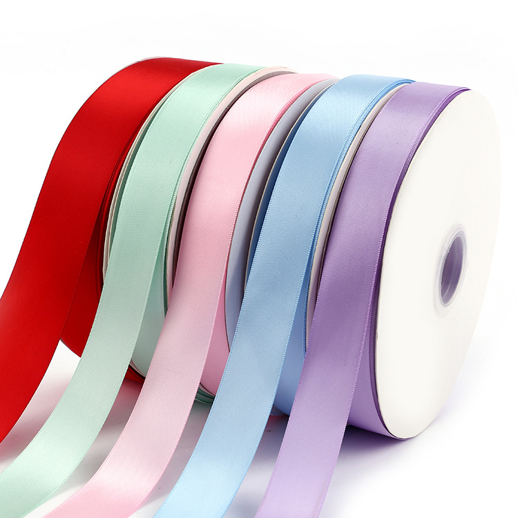 Wholesale 1Cm4cm Double-Sided Polyester Ribbon With Bow Accessories Decorative Ribbon Gift Bouquet Cake Packaging Ribbon details Picture