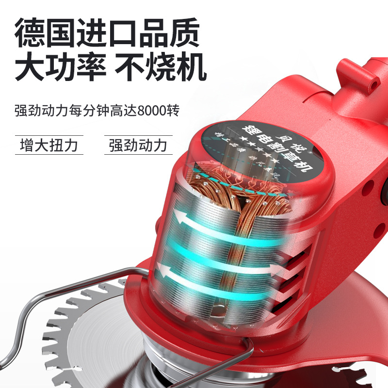 Lithium battery lawn mower, handheld electric lawn mower, small household lawn mower, garden trimmer, rechargeable lawn mower Application Scenario