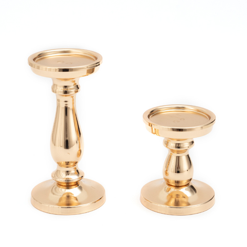 American Candlestick Decoration Gold Wrought Iron Candlestick Candle Candle Dinner Candle Cup Atmosphere Decoration Candlestick Crafts Item Picture