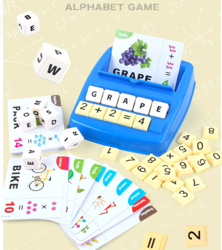 拼单词游戏机 儿童早教字母搭配拼单词数字二合一桌面游戏玩具详情图5