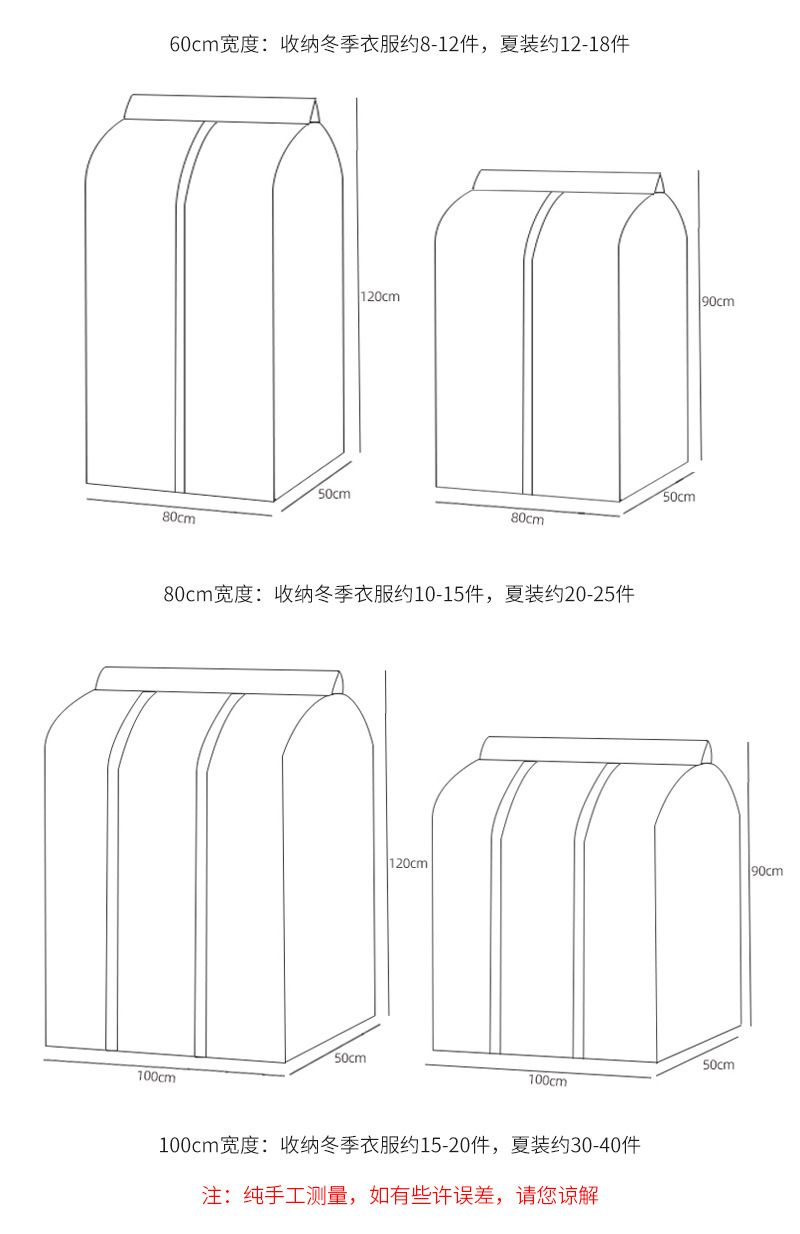 衣服防尘罩家用透明可水洗挂衣袋衣柜防尘防潮大衣防尘套衣服袋详情11