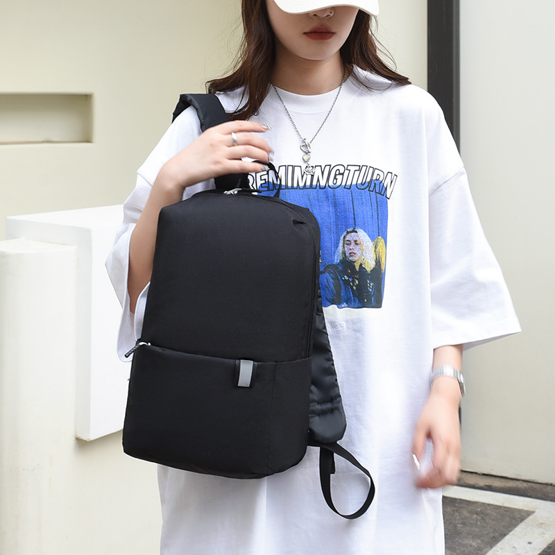 We can customize LOGO colorful backpacks, light travel bags for men and women, simple and fashionable school student schoolbags details Picture