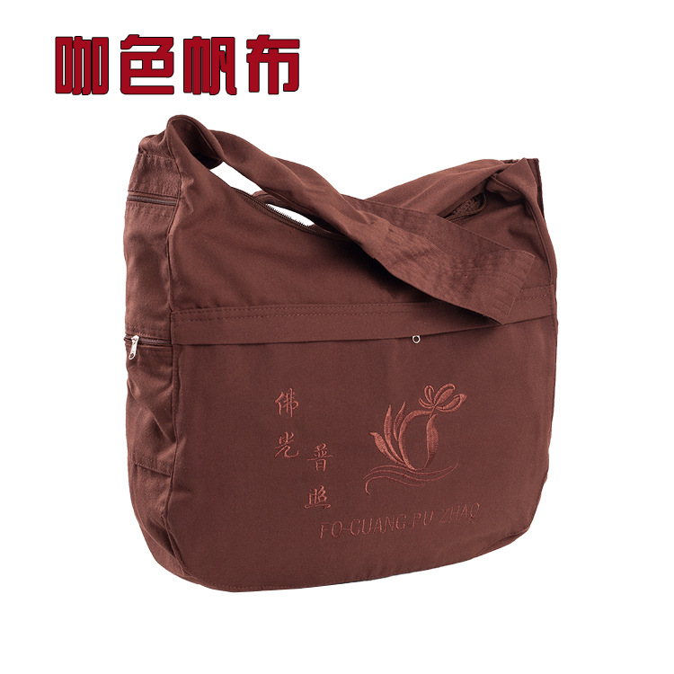 Monk Bag Sachet Crescent Bag Monk Arhat Bag Men And Women Diagonal Canvas Monk Bag Lay Buddhist Bag Bag details Picture