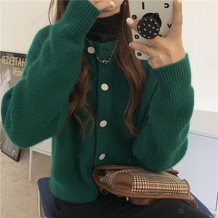 Japanese retro sweater 2022 Autumn new style soft and fluffy knitted sweater, loose short cardigan jacket for women Specification image
