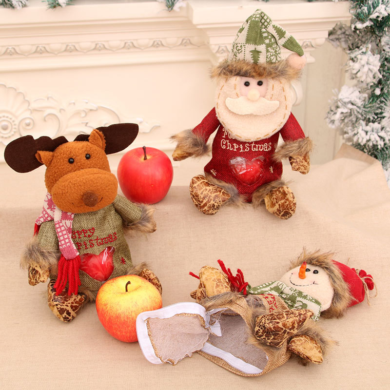 Christmas Apple Bag Zipper Christmas Gift Bag Christmas Eve Apple Bag Old Man Doll Gift Bag details Picture
