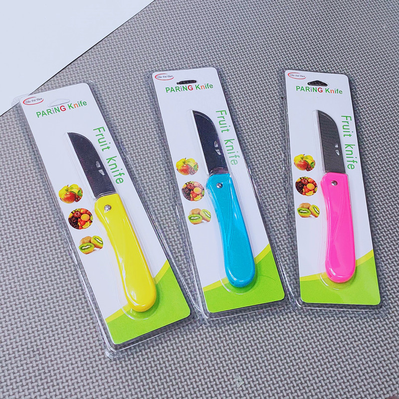 Factory direct supply of 1372 colorful folding knives, folding fruit knives, outdoor knives wholesale, 2-yuan supermarket