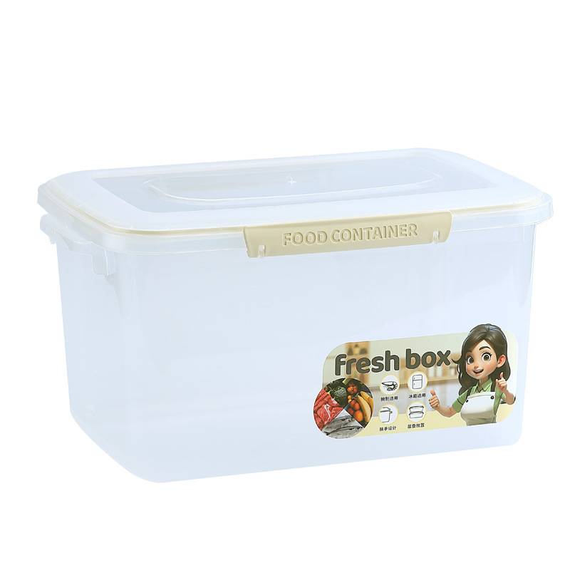 Rectangular plastic fresh-keeping box Transparent food-grade sealed box Refrigerator cereal storage box Kitchen storage box Item Picture