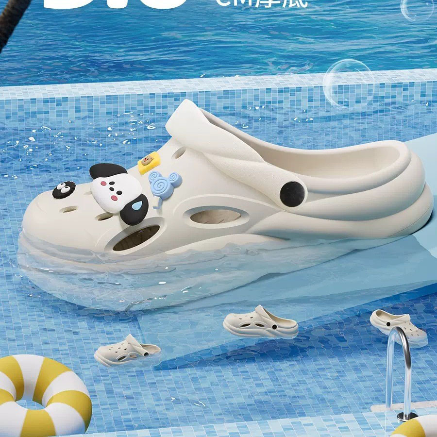 Croc Women's New Diy Baotou Lovers Thick Soles Not Slippery Men Summer Wear Eva Beach Sandals Specification drawing