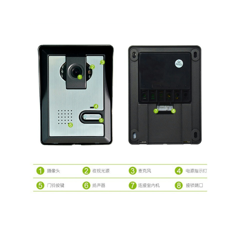 Residential company 7-inch color screen wired video intercom doorbell access control lock opening Yiwu physical store wholesale WJ724C1 Specification image