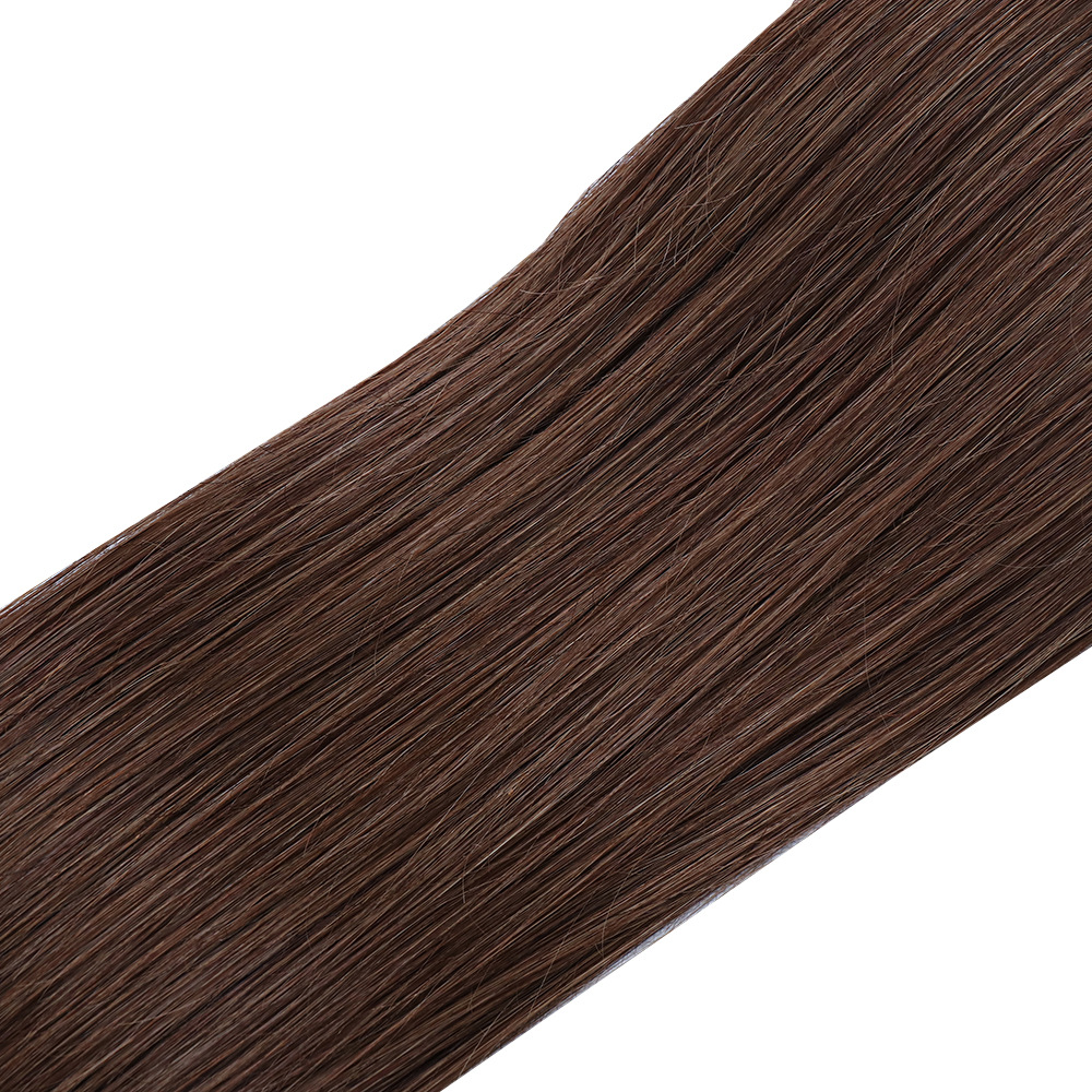 Factory stock real hair, brown hair extension strips, long straight hair, InvisibleTapeinhair, real hair film hair Specification image