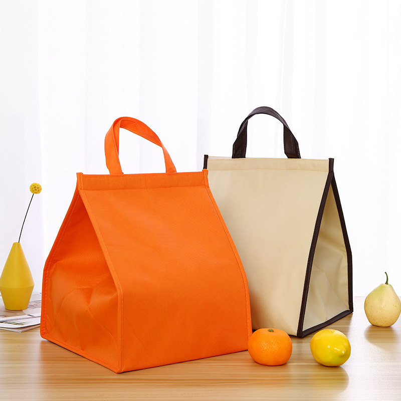 Customized thickened aluminum foil insulated tote bags for barbecue and fresh cakes with large capacity and film coating details Picture