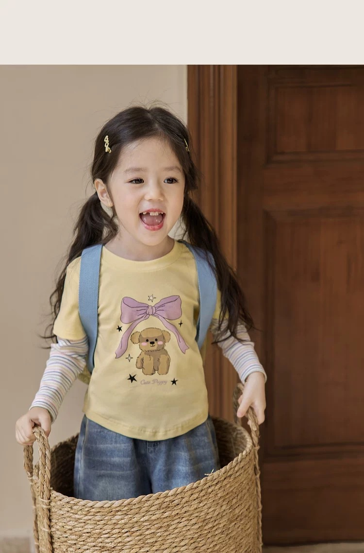 女童t恤2025春秋季韩版假两件卫衣a类儿童打底衫秋装长袖上衣童装详情7