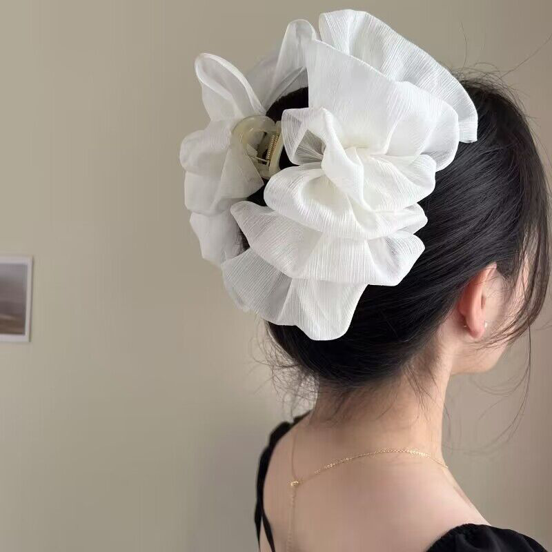Silver Double-Sided Seersucker Hair Clip Shark Clip Grab Clip Super Large Hair Clip Female Back Head Disc Hairpin 2023 New Specification drawing