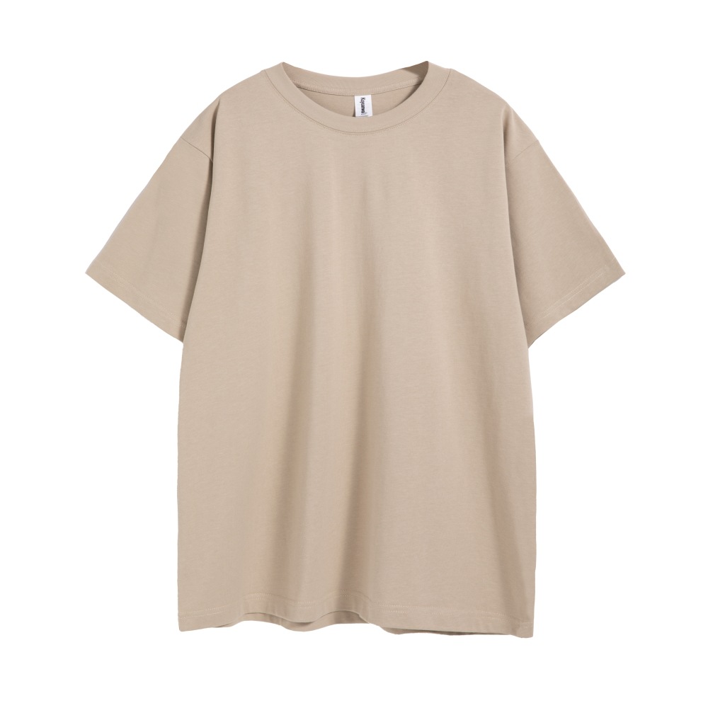 AG260g custom-made off-the-shoulder T-shirt, oversized Chinese trend large loose fashion brand short-sleeved men's 32-count pure cotton Item Picture