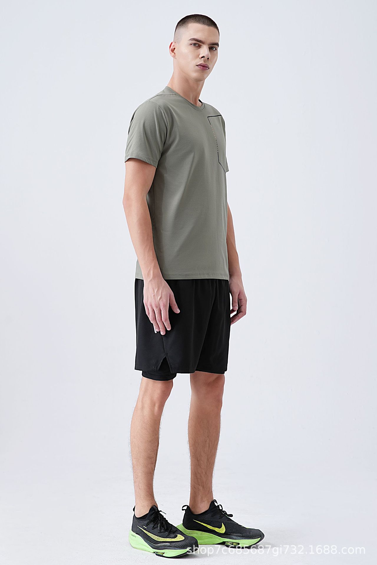 Casual stretch manga corta camiseta hombre verano nuevo hielo seda transpirable juventud deportiva top versátil jersey pic 8