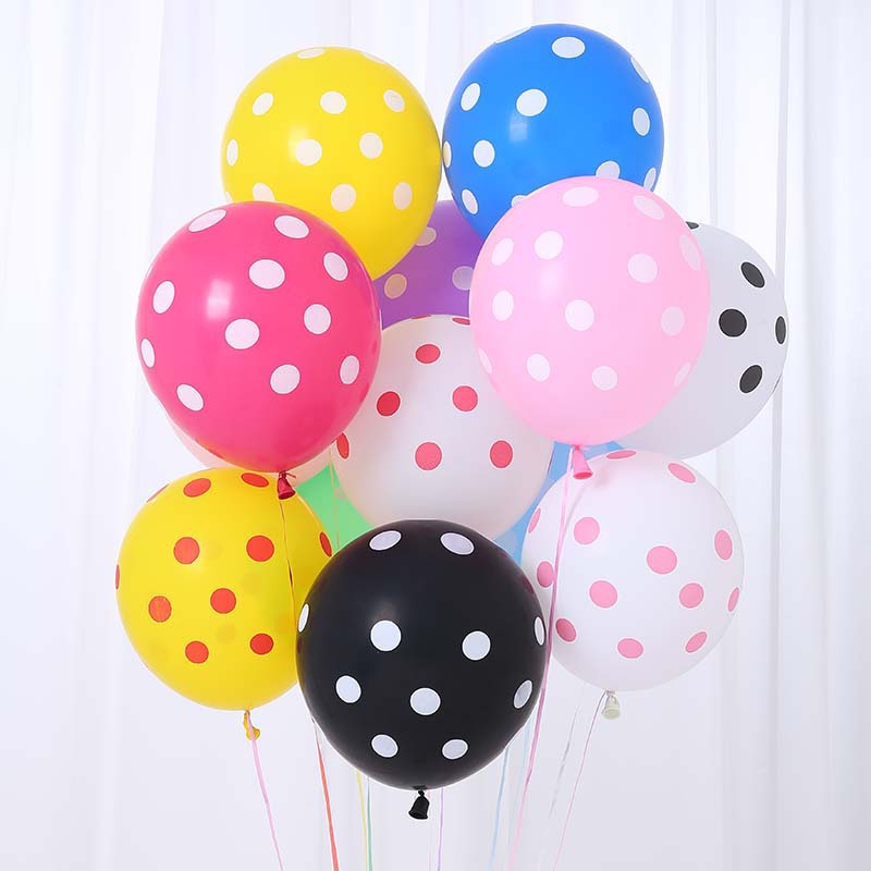 加厚12寸2.8克圆点乳胶气球婚庆婚礼派对节日气球装饰波点气球图