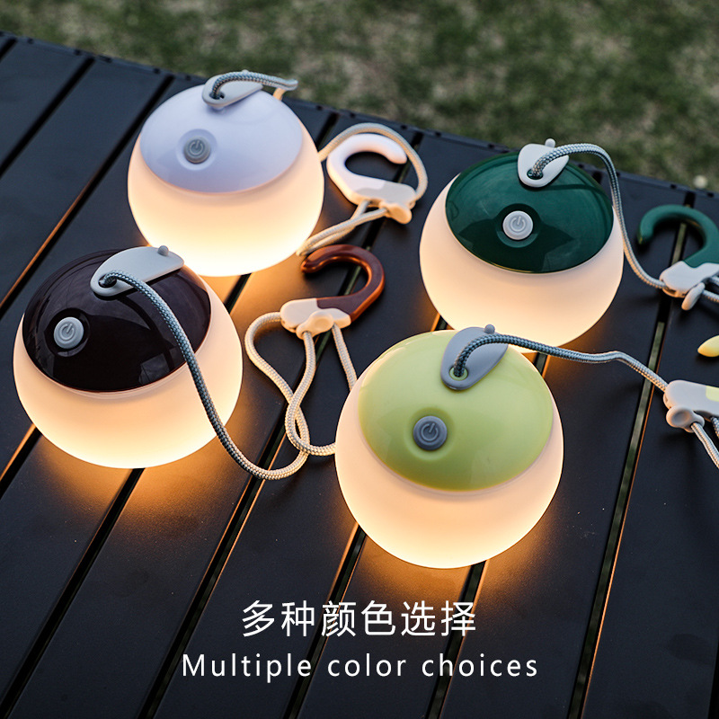 New cross-border multi-functional retro camping USB charging led tent outdoor lantern portable lamp silicone camping lamp