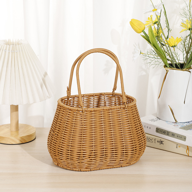 Willow weaving baskets, bamboo weaving baskets, rattan weaving storage baskets, egg creative tableware, fruit plates, elephant and pig animal ornaments manufacturer Specification image