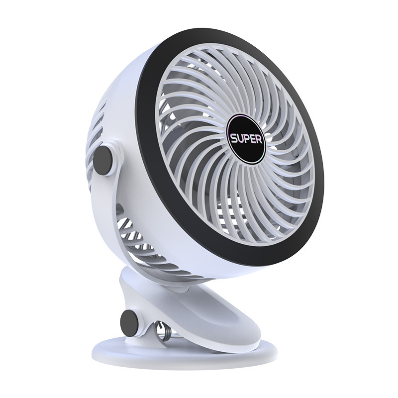 Multi-functional clip fan, portable mini rechargeable usb cooling low-noise fan Item Picture