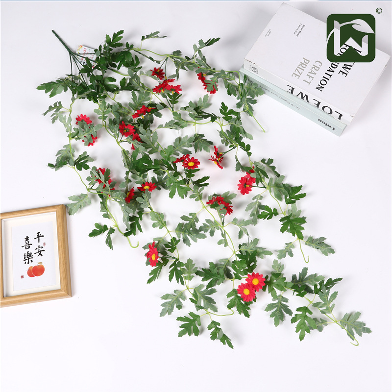 现货仿真花挂壁挂小清新藤条藤蔓空调遮挡绿植花墙室外装饰太阳花