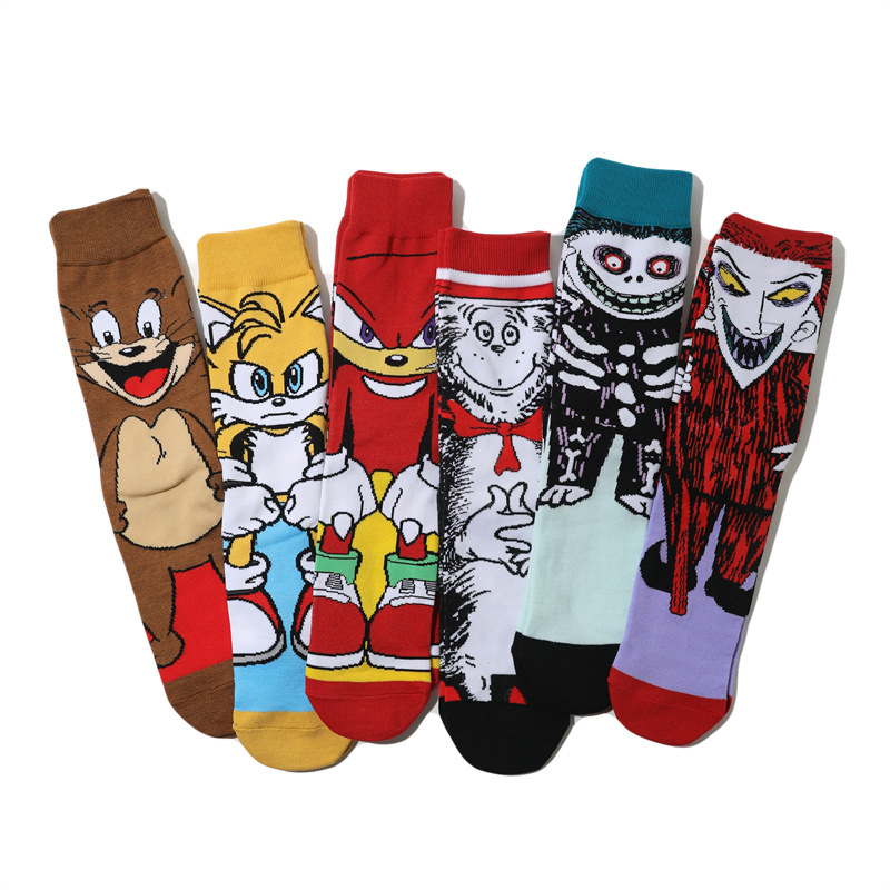 Calcetines de anime personalidad de dibujos animados calcetines de película de joker calcetines de algodón zhong-tong hombres y mujeres crossover calcetines de anime calcetines de skate details Picture