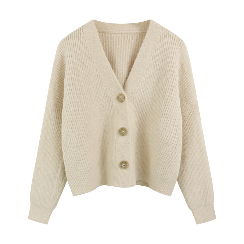 Jinkai's new women's collection for early autumn features loose sweaters, women's jackets, long-sleeved V-neck soft and soft knitted cardigans, and outerwear Item Picture