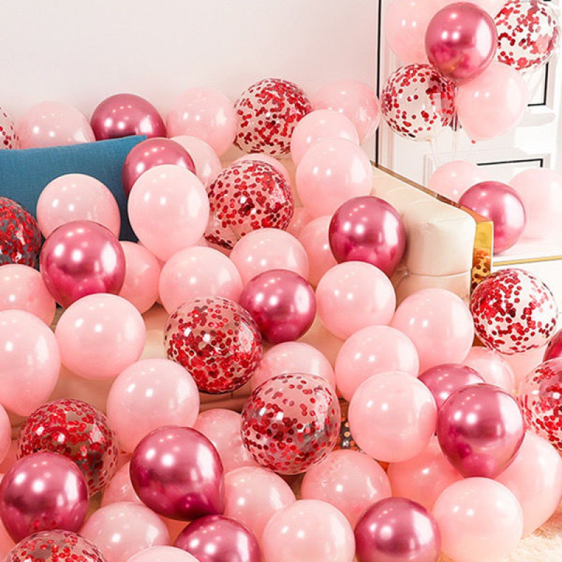 Free shipping: Pink wedding balloons, a popular Internet celebrity, decorate the wedding. The bride's bedroom is cute and romantic. Children's birthday Specification image