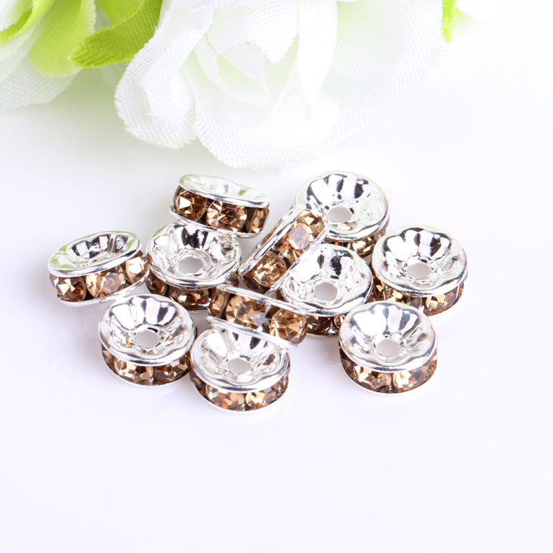 手工钻圈隔珠 彩色手链镶钻隔片车轮圈6/8/10/12mm diy饰品配件详情8