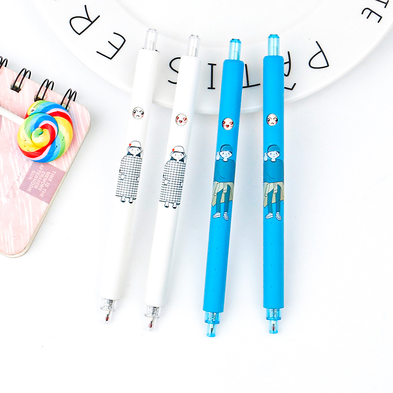 Couple pen, expression pen, press gel pen, Internet celebrity face-changing pen, 0.5mm print stick, macaron multi-expression fountain pen Specification image