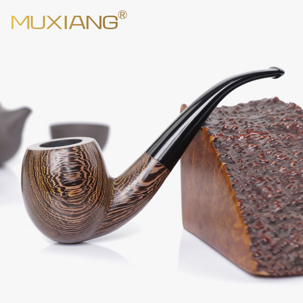 木香厂家鸡翅木烟斗 实木烟斗批发弯式手工木制烟斗男士烟具批发