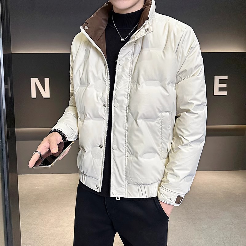 New national standard men's down jacket 2025 Winter trend casual stand-up collar youth versatile cool and warm coat details Picture
