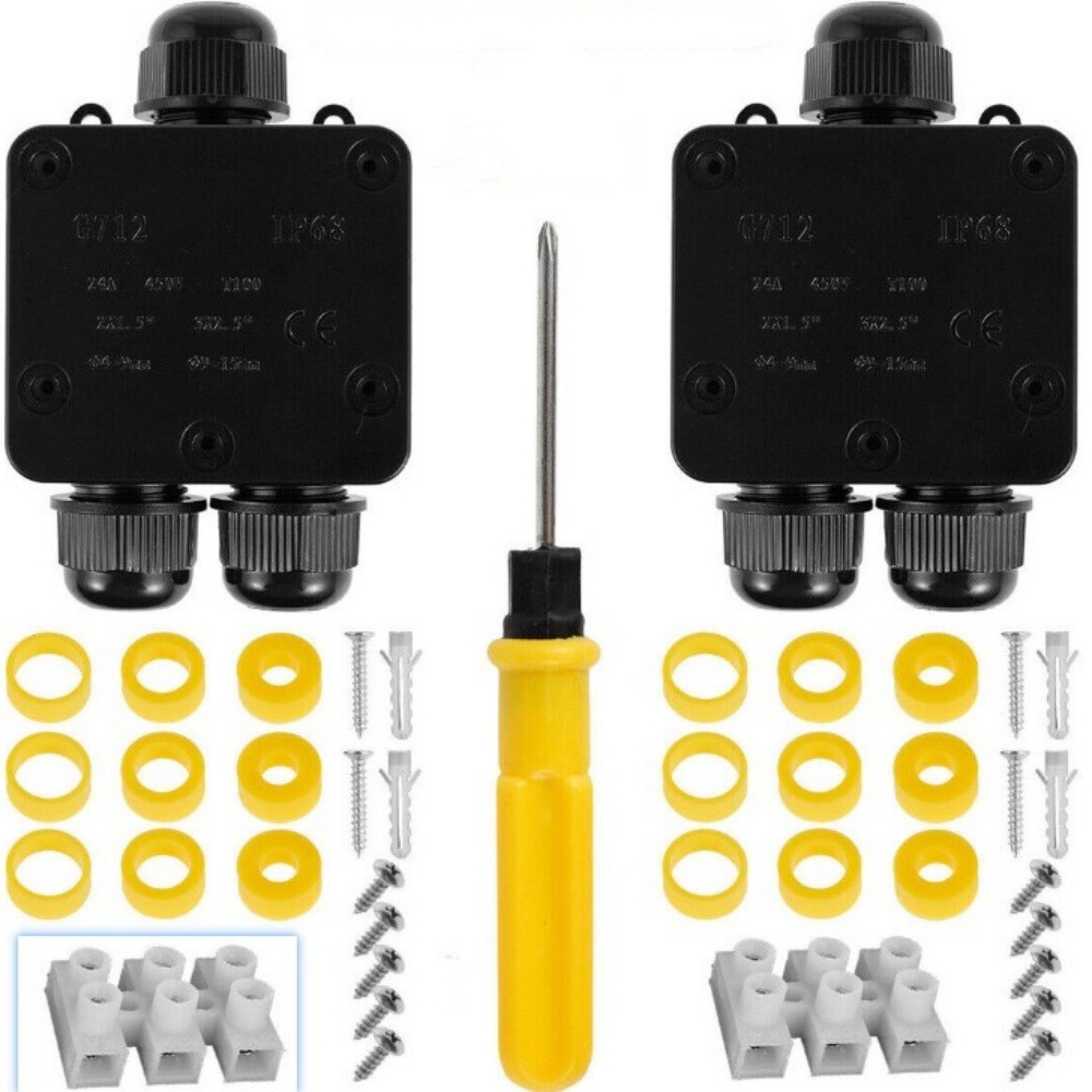 In-stock IP68 waterproof junction box, three-way plastic potting waterproof box, outdoor buried lamp, street lamp sealing box G712 Item Picture