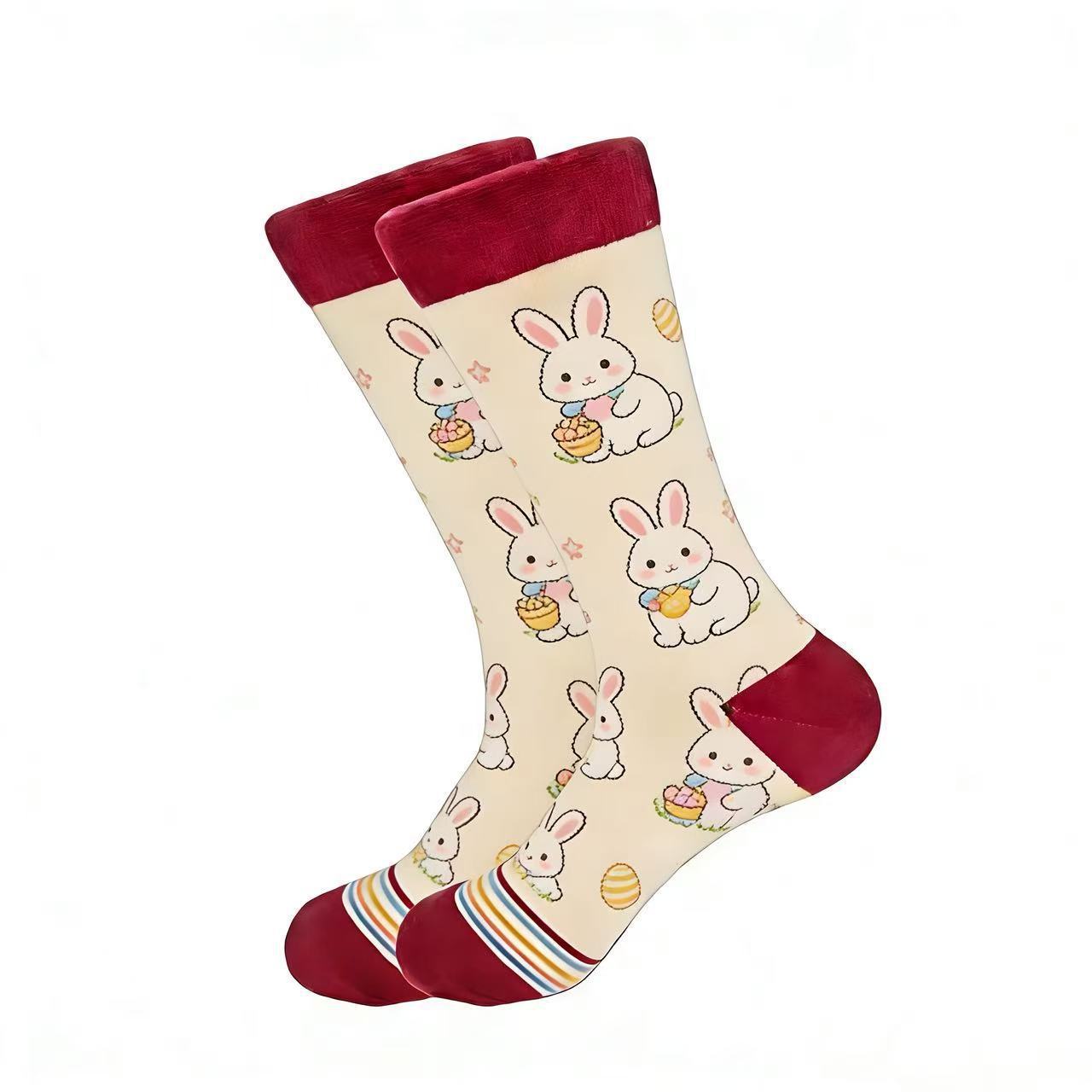 New Easter bestseller mid-calf socks from the street stall, Amazon creative animal cartoon pattern trendy socks, export socks pic 22