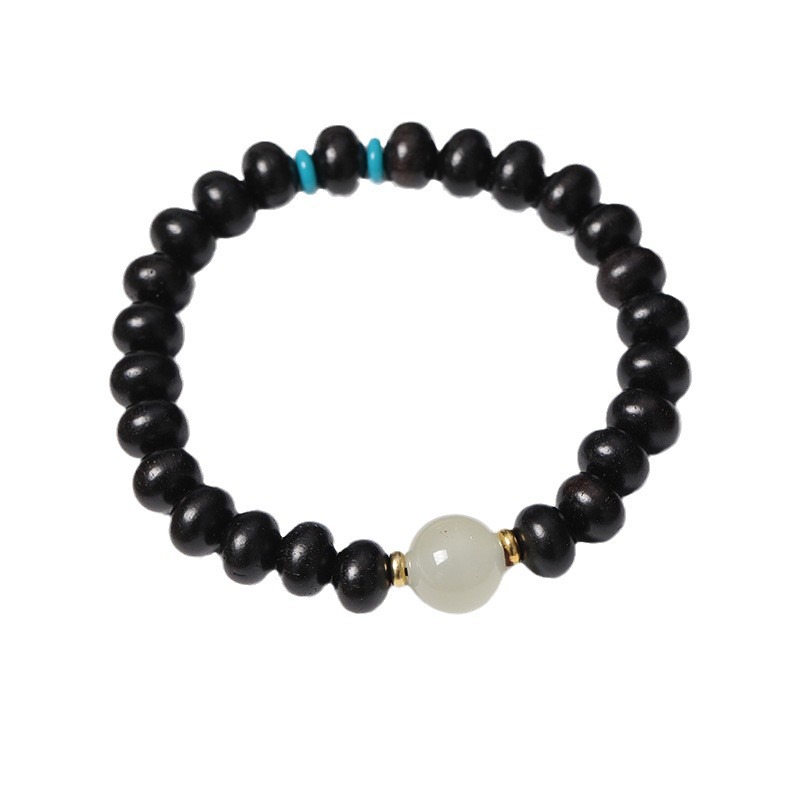 Green sandalwood bamboo Joint Rising Moonstone bracelet Running Ring style for men and women Sandalwood bracelet DIY Item Picture