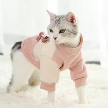 宠物服装新款可爱拼色居家猫咪服饰时尚保暖狗狗卫衣宠物衣服外套