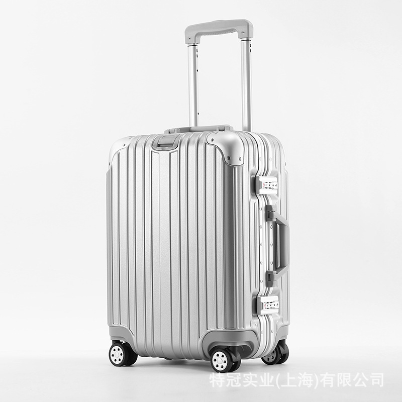 29 caja de viaje de marco de aluminio engrosado rueda universal silenciosa caja de equipaje de aleación de aluminio de 24 pulgadas resistente al desgaste resistente a la caída de embarque caja de tirante Item Picture