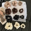4 colors in ~ High-end large intestine hair band from Dongdaemun, South Korea, cream texture, silky satin finish, brown hair tie for autumn and winter details Picture