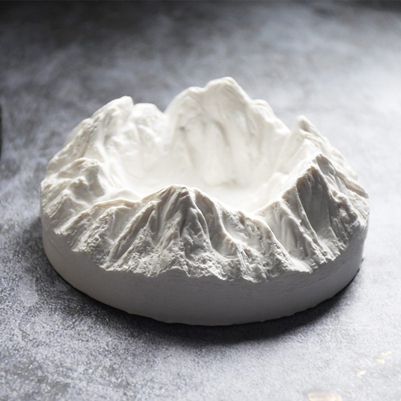 圆形冰山雪山硅胶模具仿真火山熔岩香薰石膏摆件滴胶磨具批发