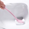 Household bathroom cleaning brush, long-handled toilet cleaning brush, double-sided wall-mounted curved toilet brush details Picture