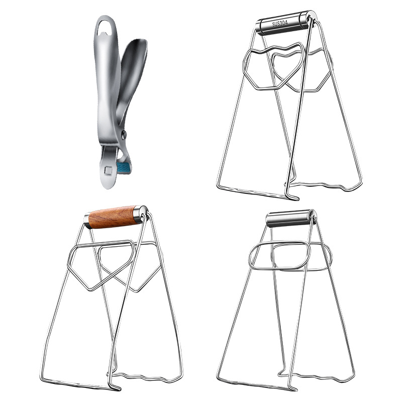 304 Stainless Steel Anti-Ironing Clip Household Bowl And Dish Clip Multi-Functional Kitchen Tray Lift Bowl Clip Casserole Steamer Clip Item Picture