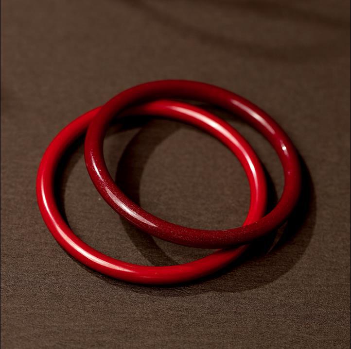 Natural cinnabar bracelet, fine round bracelet, original purple gold sand jingle bracelet, a gift from a lady to her best friend's girlfriend for her zodiac year Specification image
