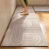 Modern household water-absorbent floor MATS with simple lines, dirt-resistant floor MATS, long strips, grey series, anti-slip kitchen floor MATS Specification image